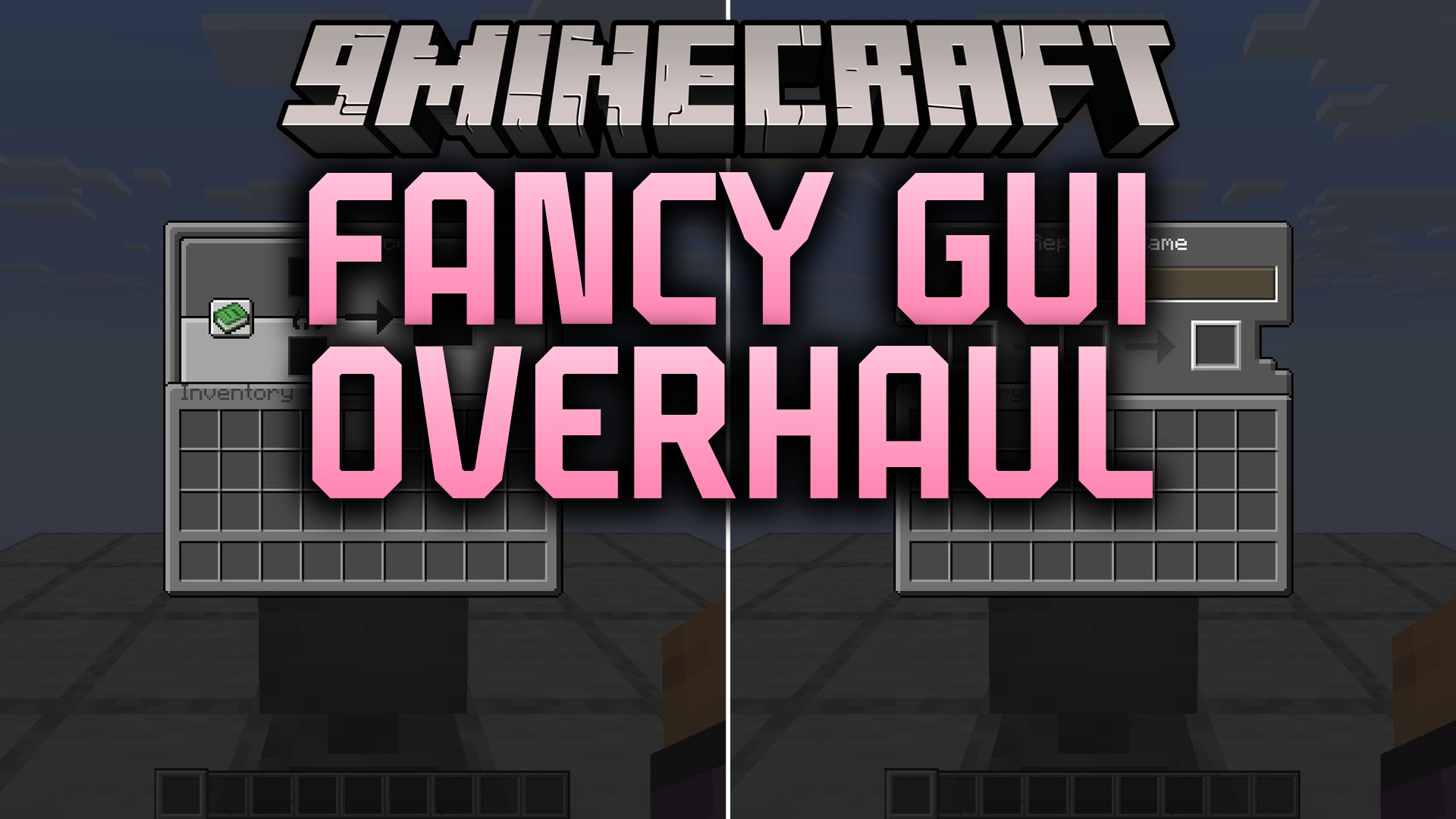 Fancy GUI Overhaul 9minecraft Resource Pack (26.2) – Sleek Dark Menus and Warm Wood