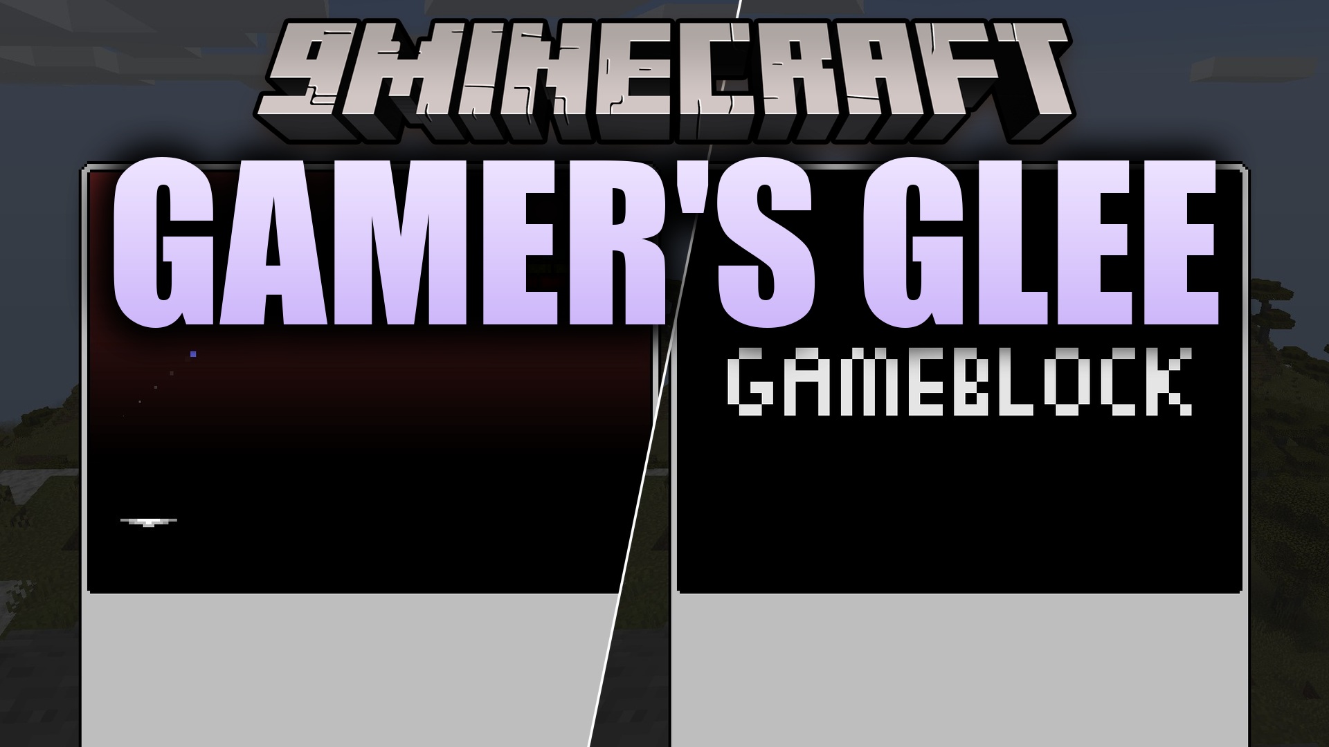 Gamer's Glee Mod Screenshot 1 The Gameblock handheld console displays its retro title screen in Minecraft