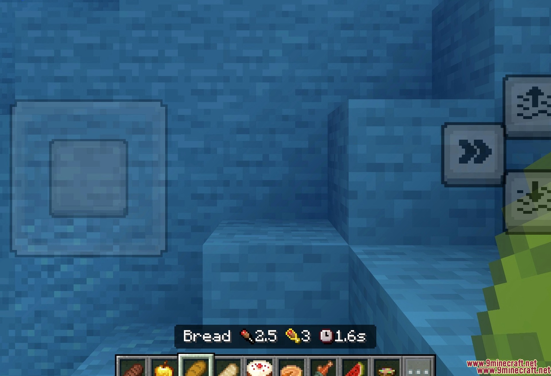 Hunger Points on Food Names Item Info+ Texture Pack Screenshot 2 Bread restores 2.5 hunger points