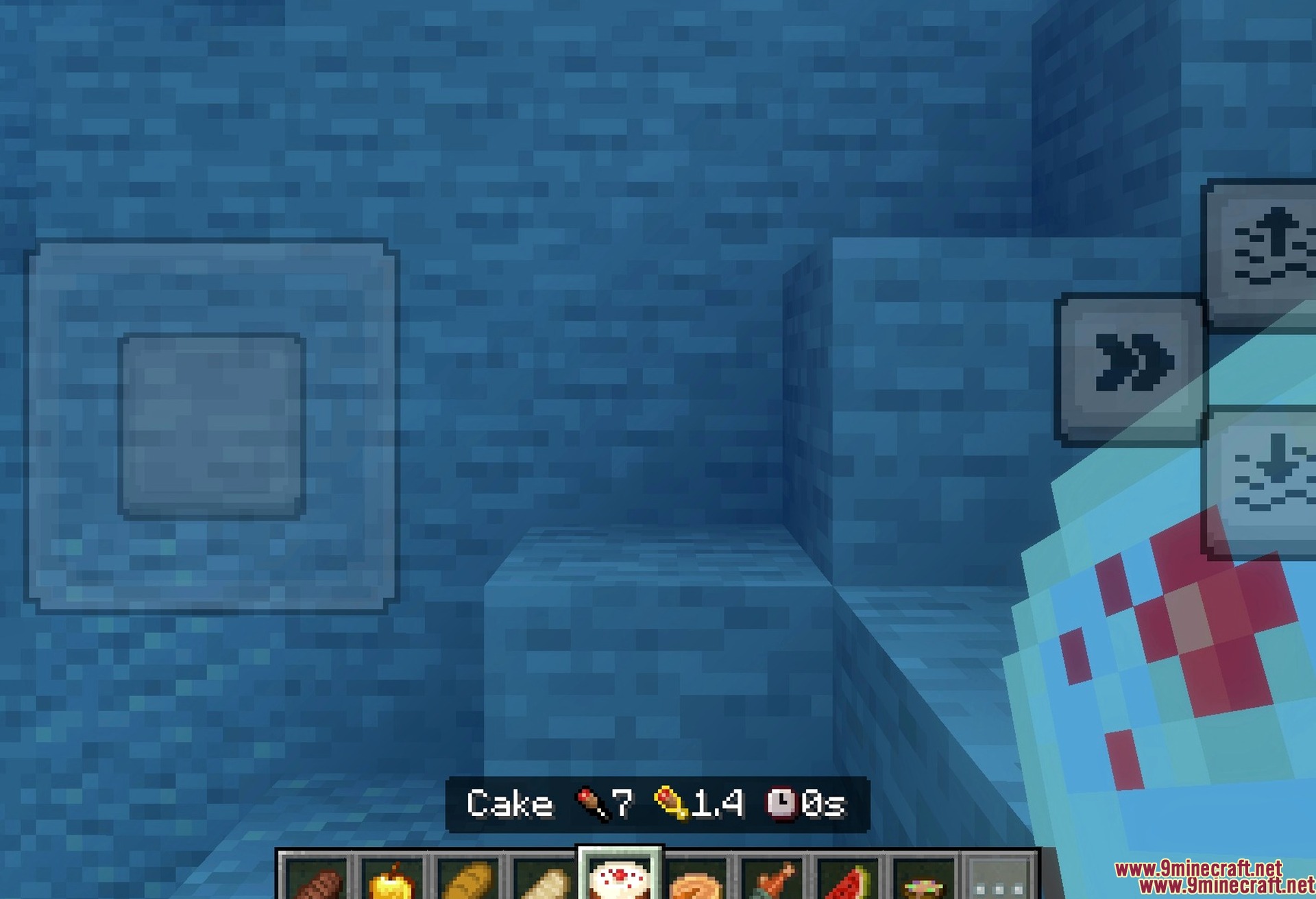 Hunger Points on Food Names Item Info+ Texture Pack Screenshot 4 Cake shown with its own numbers