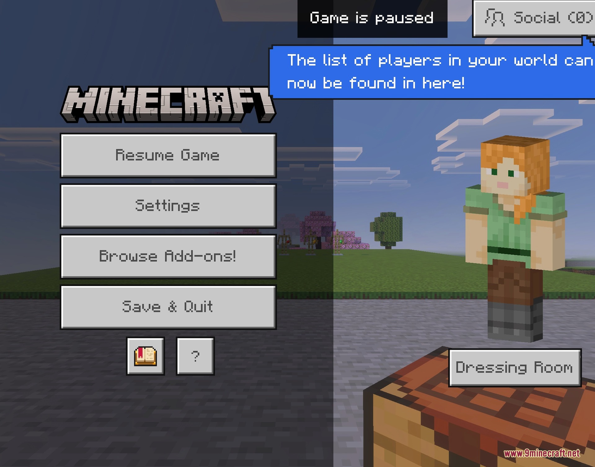 Icons Bedrock Edition Texture Pack Screenshot 3 The pause menu in the same style
