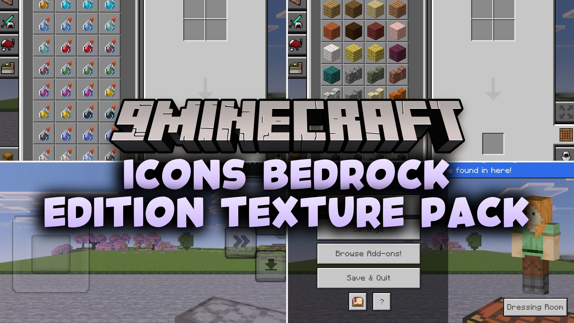 Icons Bedrock Edition Texture Pack (26.x, 1.21) – Visual Icons For Menus And Item Names