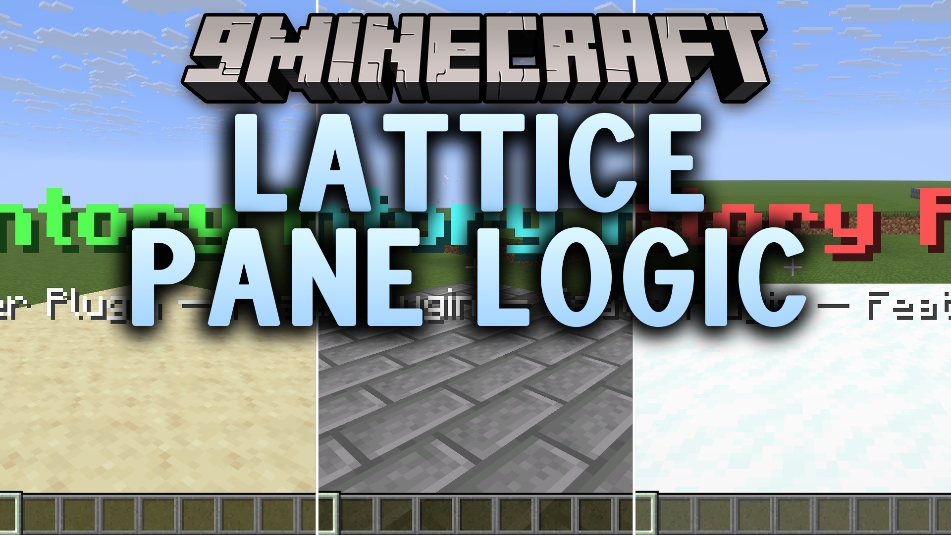 Lattice Pane Logic Plugin Screenshot 1 A villager and a wolf standing on grass with Inventory Framework feature one