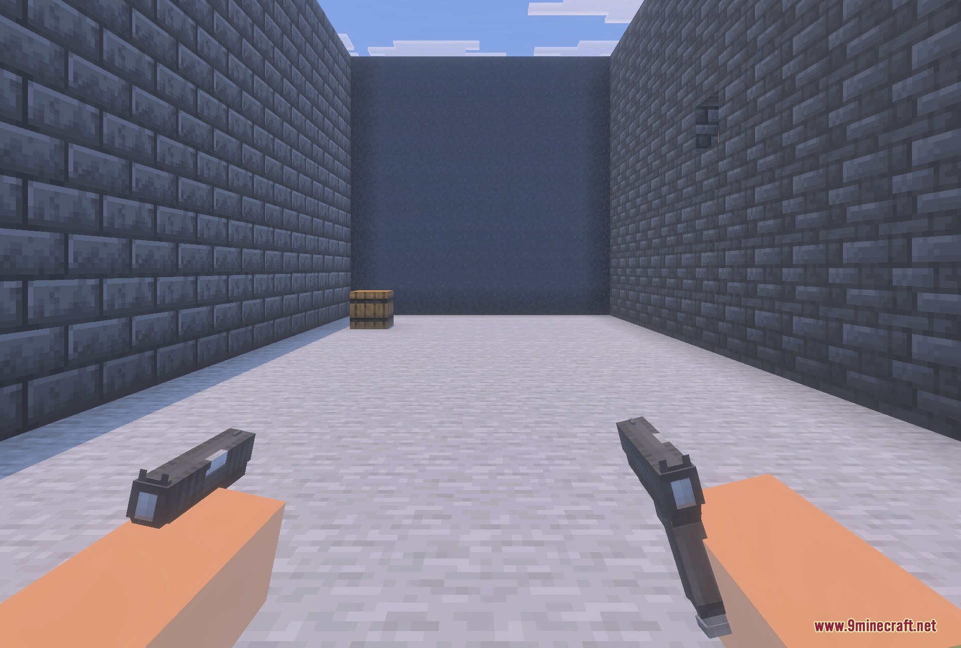 Dual Glock 17 pistols in a narrow alley