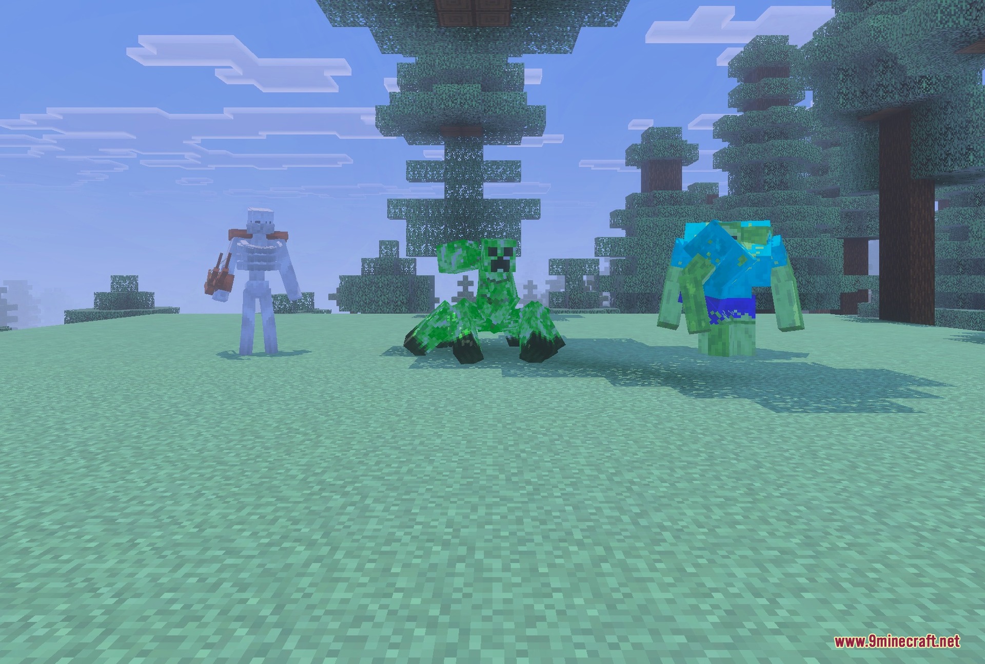 Mutant Creatures Addon Screenshot 1 The classic trio: the Mutant Zombie, Mutant Creeper and Mutant Skeleton