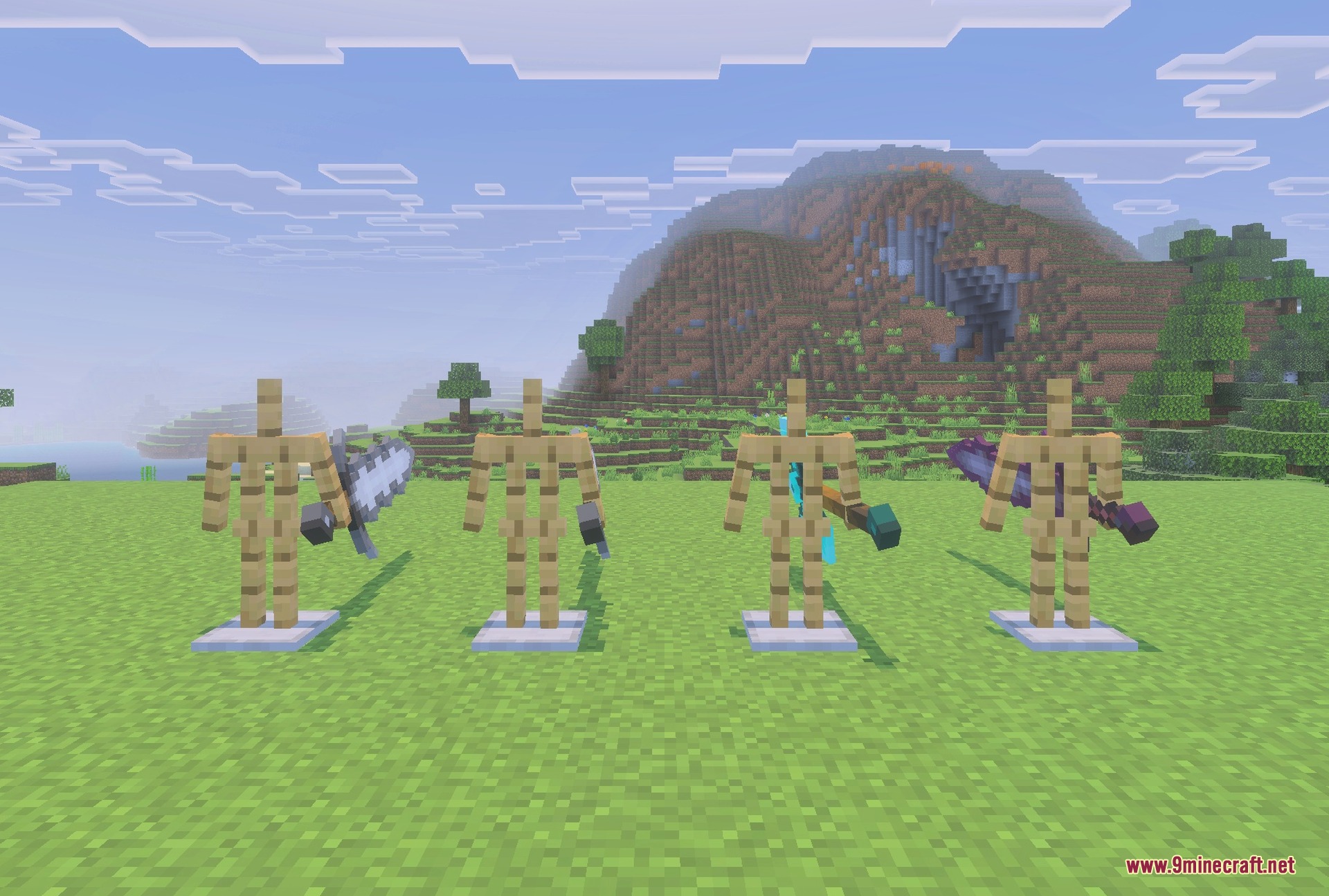 Mutant Creatures Addon Screenshot 6 Mutated weapons: the Hulk Hammer and the mutated netherite, diamond and iron blades