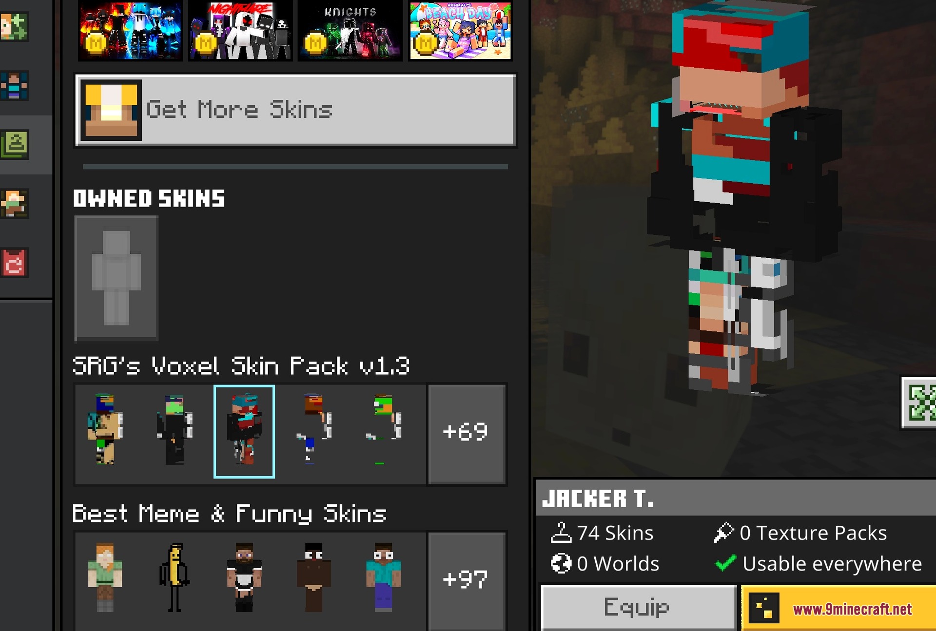 Neon Boys Pvp Skin Pack Screenshot 4 A third skin previewed in the dressing room