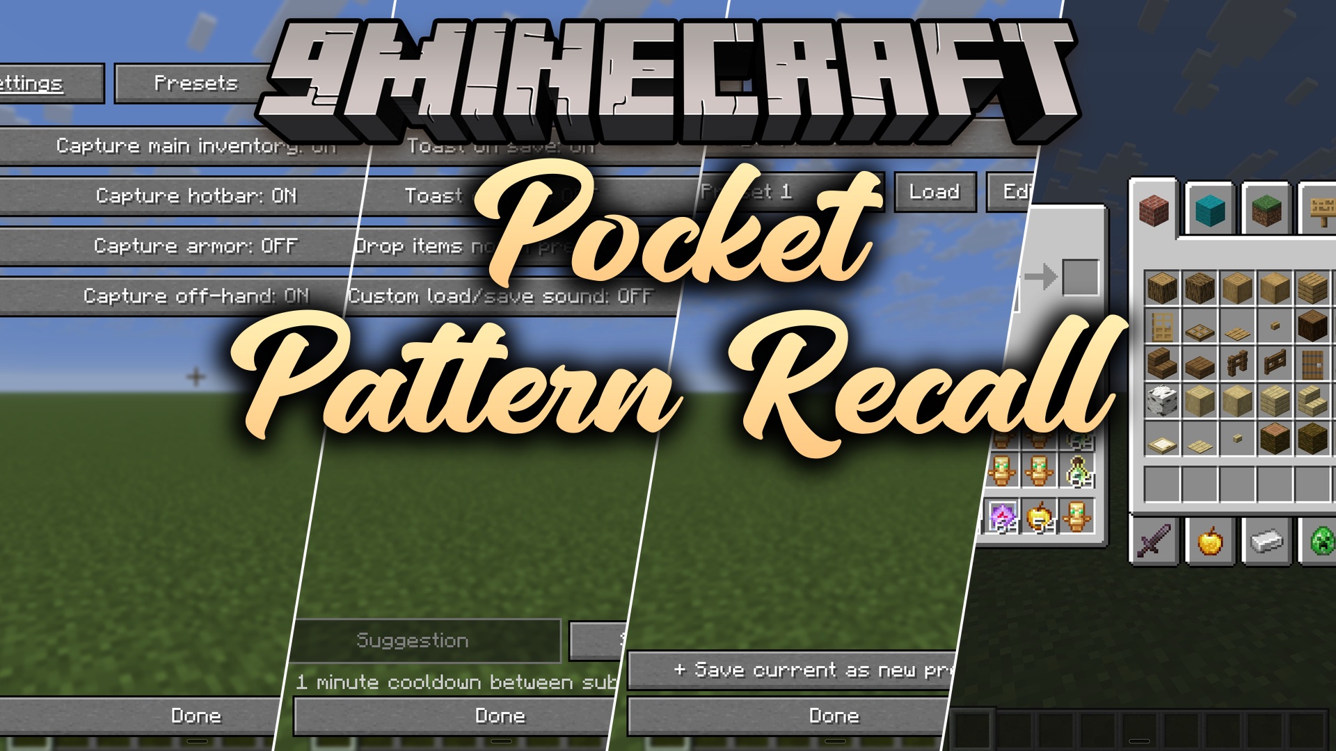 Pocket Pattern Recall Mod (26.2, 1.21.11) – Swap Custom Inventory Layouts