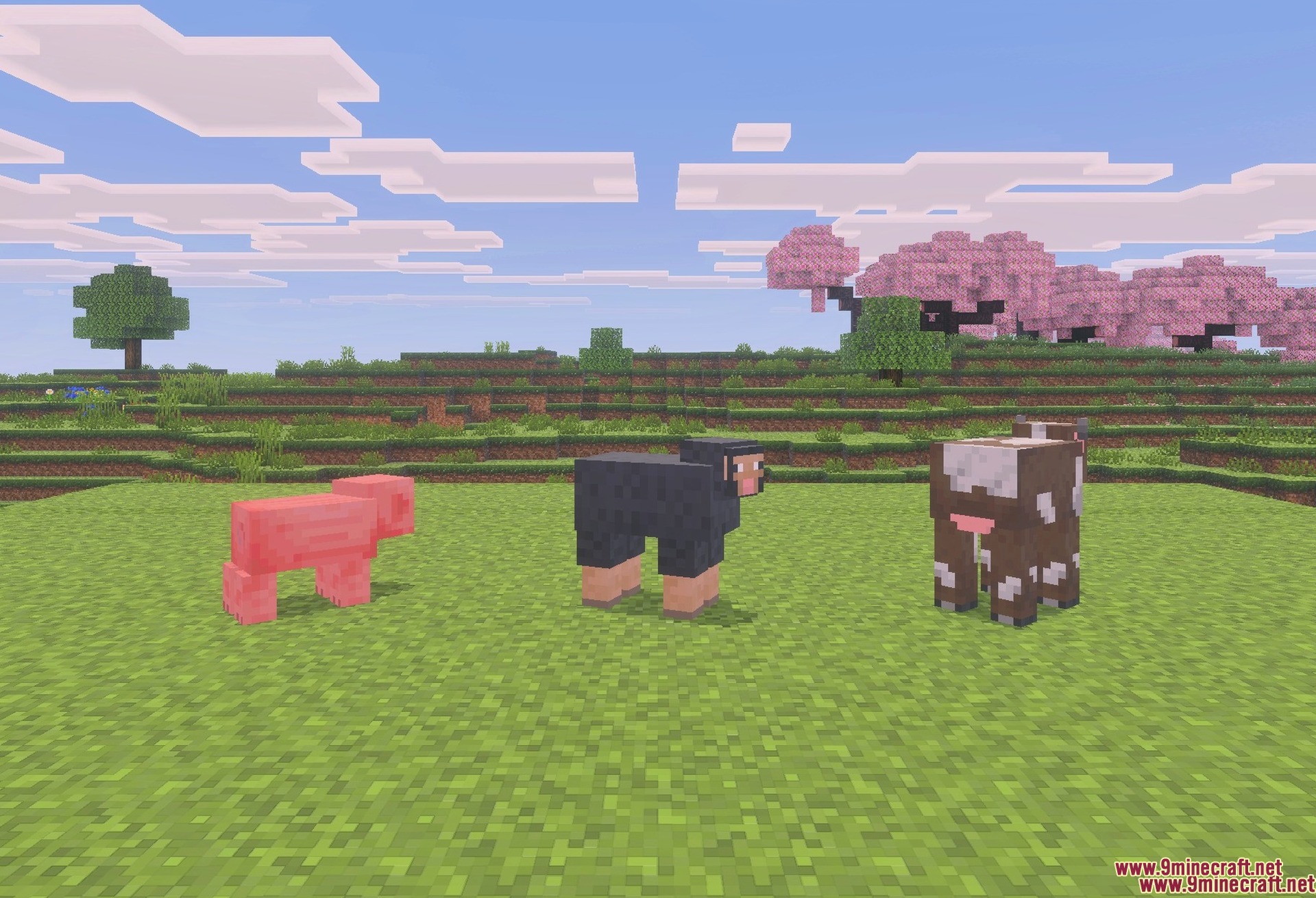 PrizmaRTX PBR RTX Lumenrtx Texture Pack Screenshot 1 Farm animals with the pack applied