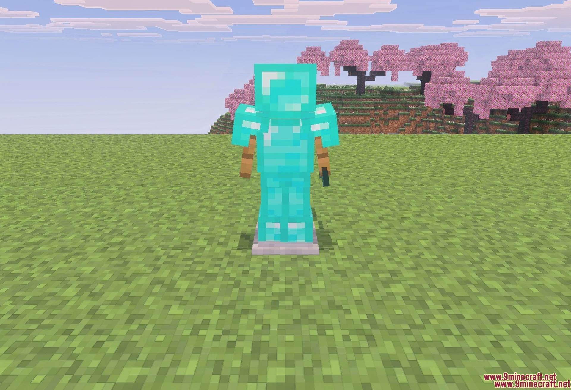 PrizmaRTX PBR RTX Lumenrtx Texture Pack Screenshot 4 Diamond armour under the pack's PBR treatment