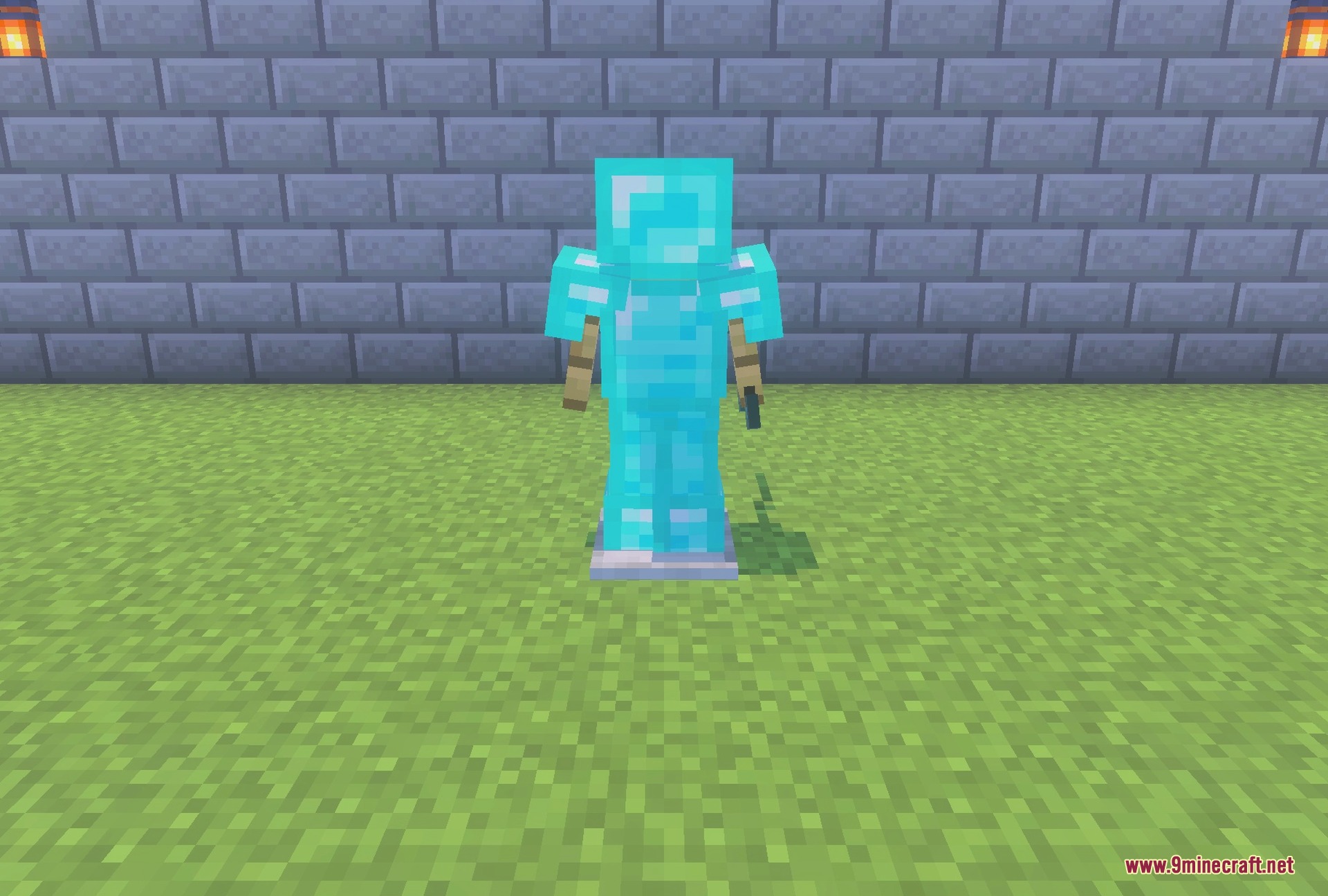 A full diamond kit displayed on an armour stand