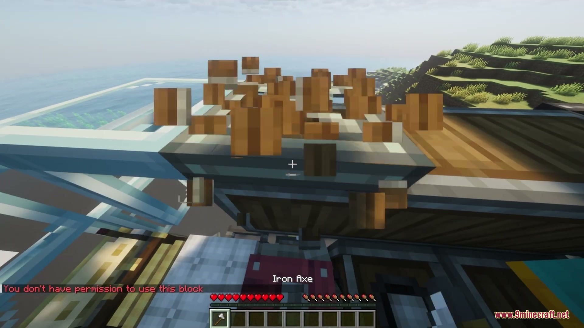 Create Aeronautics Claims FTB OPAC Mod Screenshot 5 A permission error message displays while interacting with a claimed airship structure