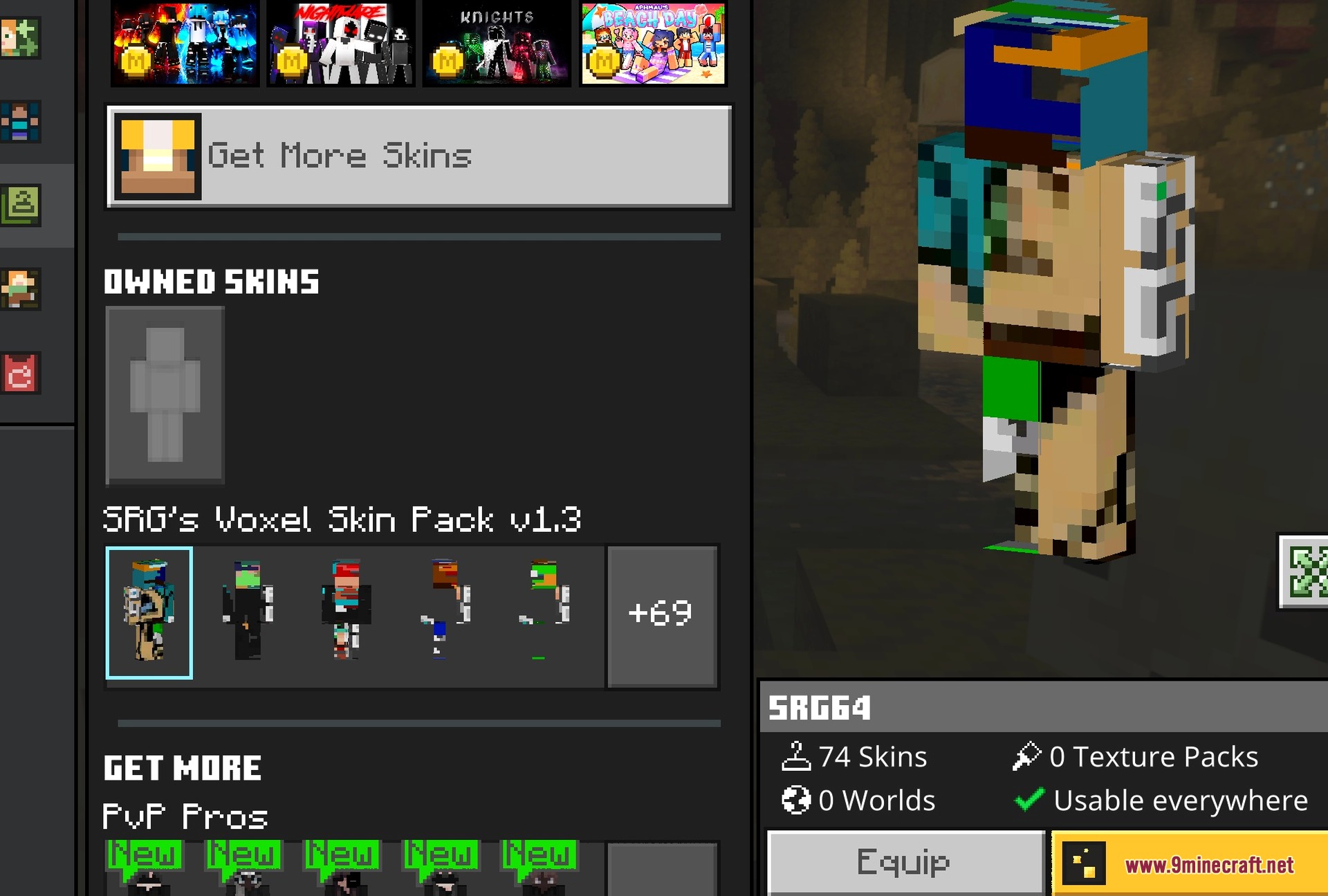 One of the skins worn on the character