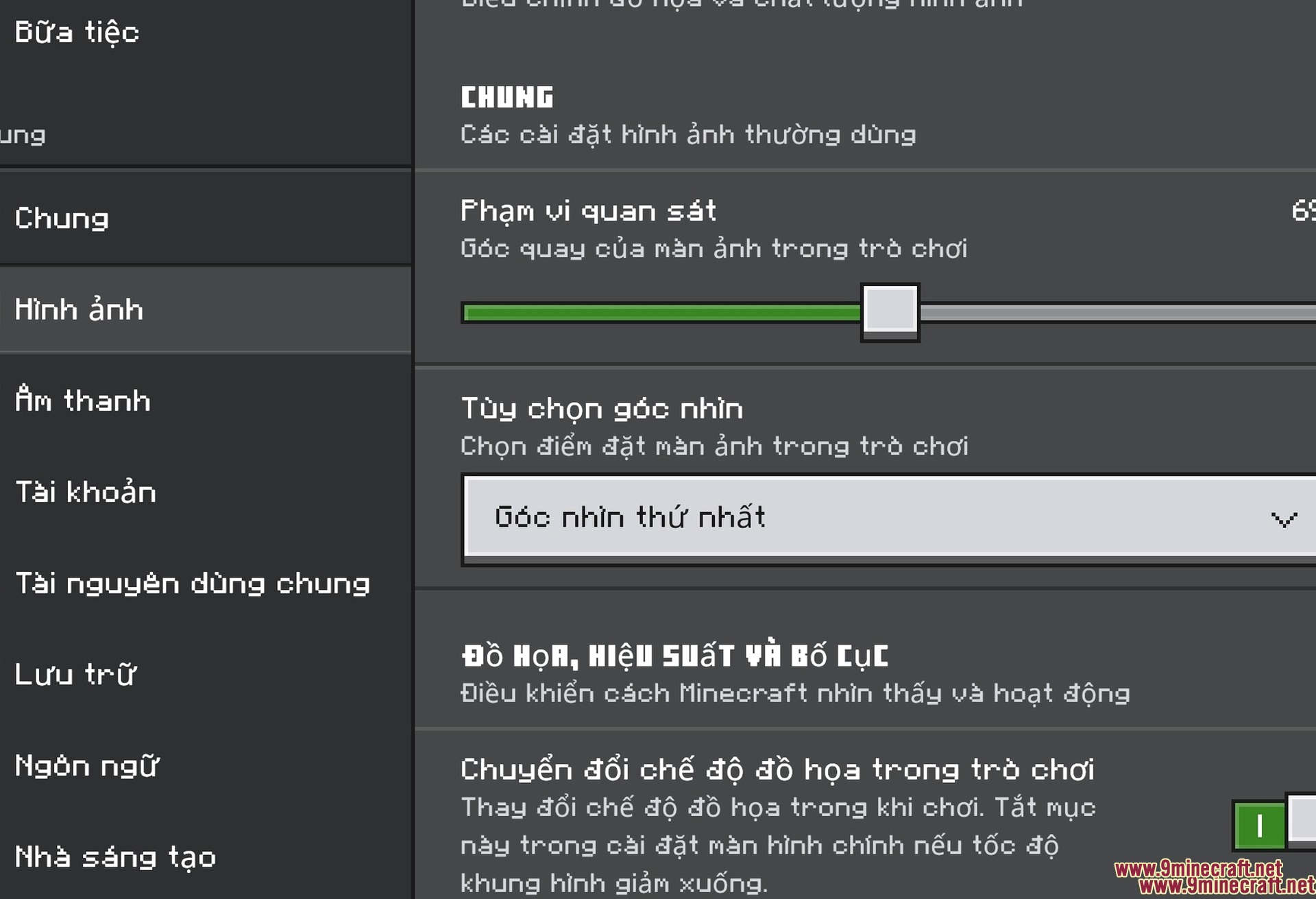 Ty-el's Vietnamese Language Pack Texture Pack Screenshot 4 The accessibility page in full Vietnamese