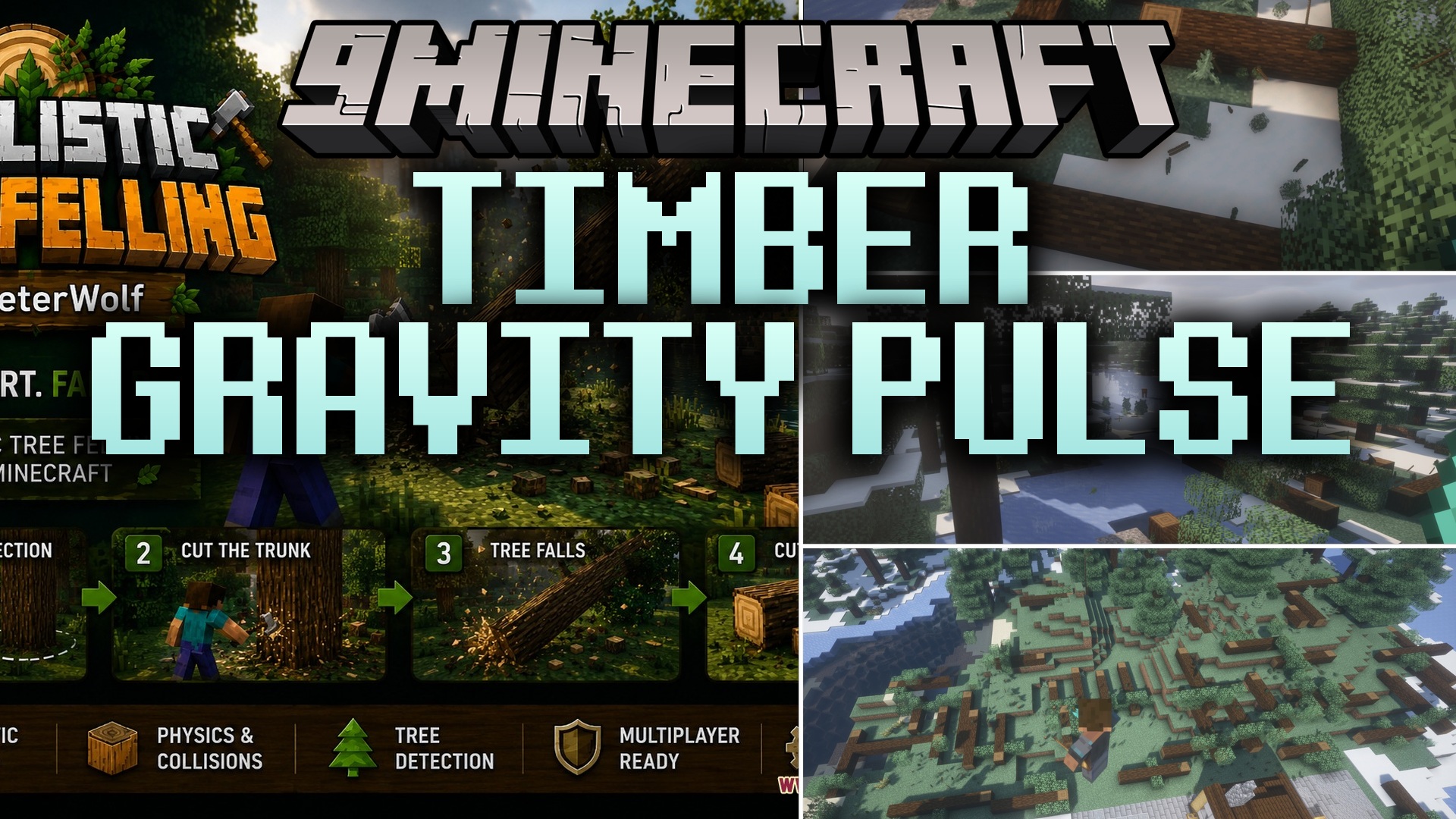 Timber Gravity Pulse Mod (26.2, 1.21.11) – Fell Entire Trees with Realistic