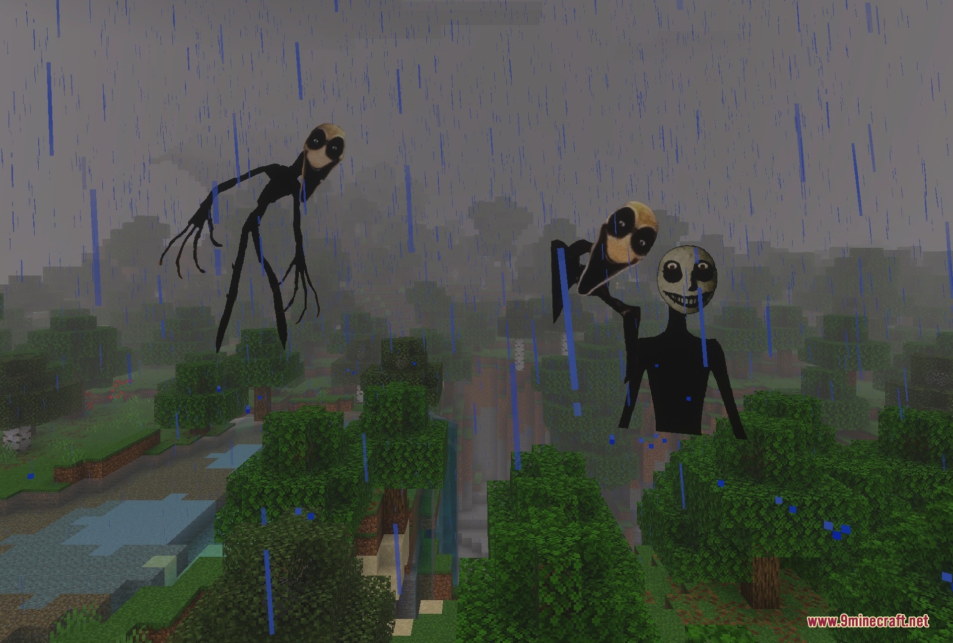 Twixxel's Stalkers Addon Screenshot 5 Stalkers closing in on a village at dusk