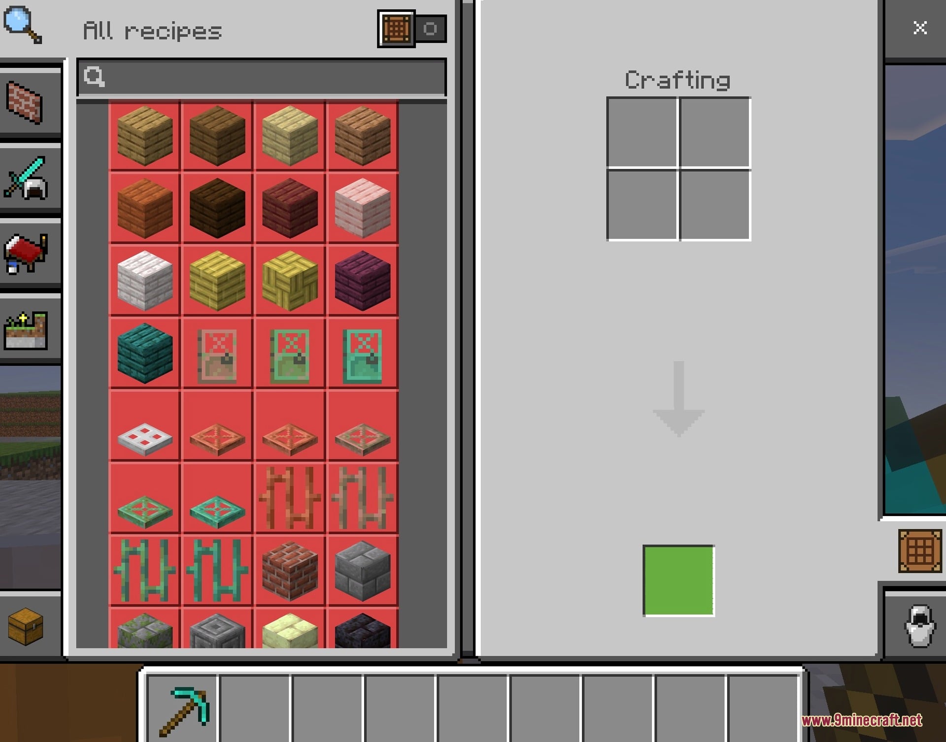 Utility HUD Texture Pack Screenshot 3 The inventory screen with the redrawn buttons