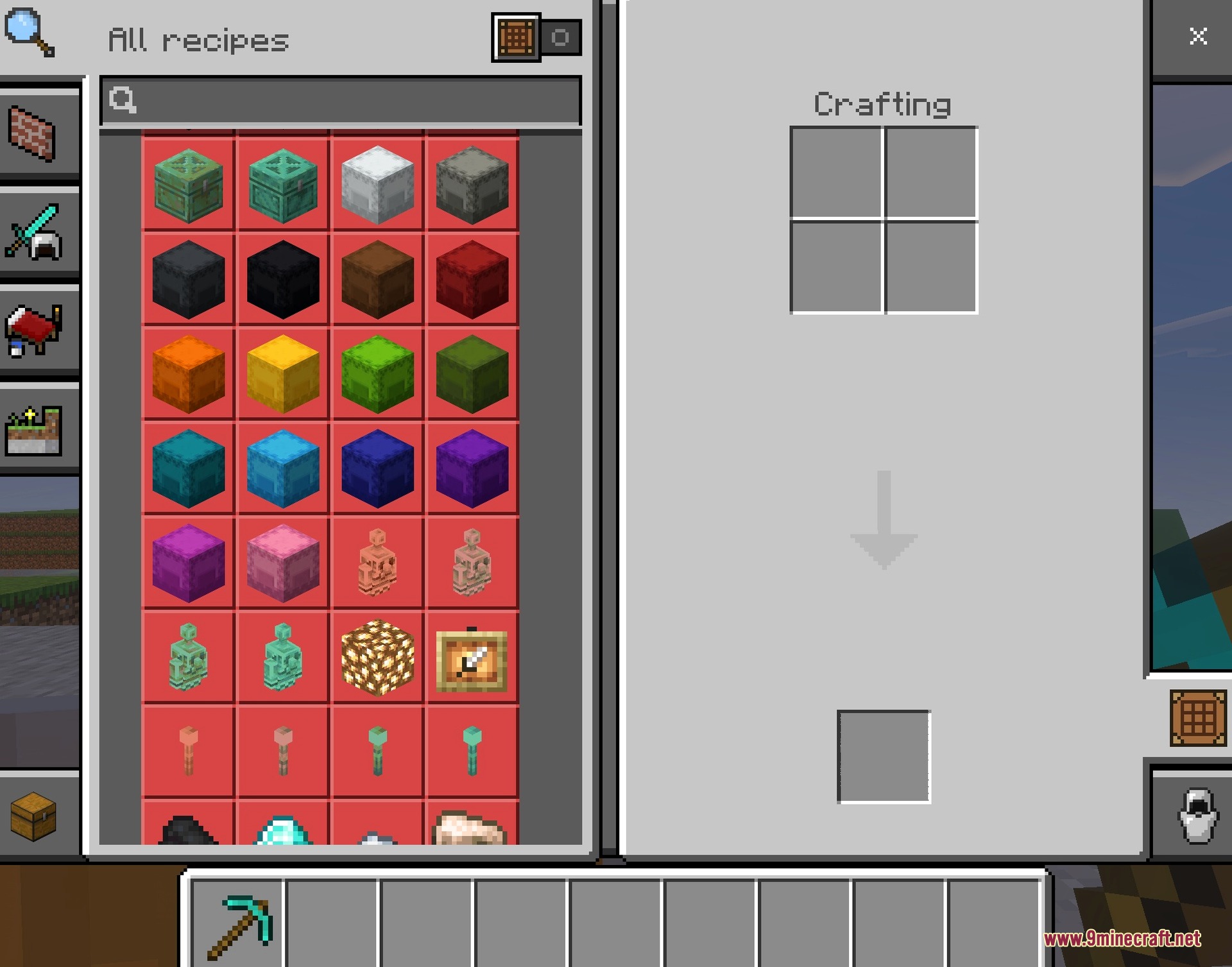 Utility HUD Texture Pack Screenshot 4 Scrolled down to the crafting area