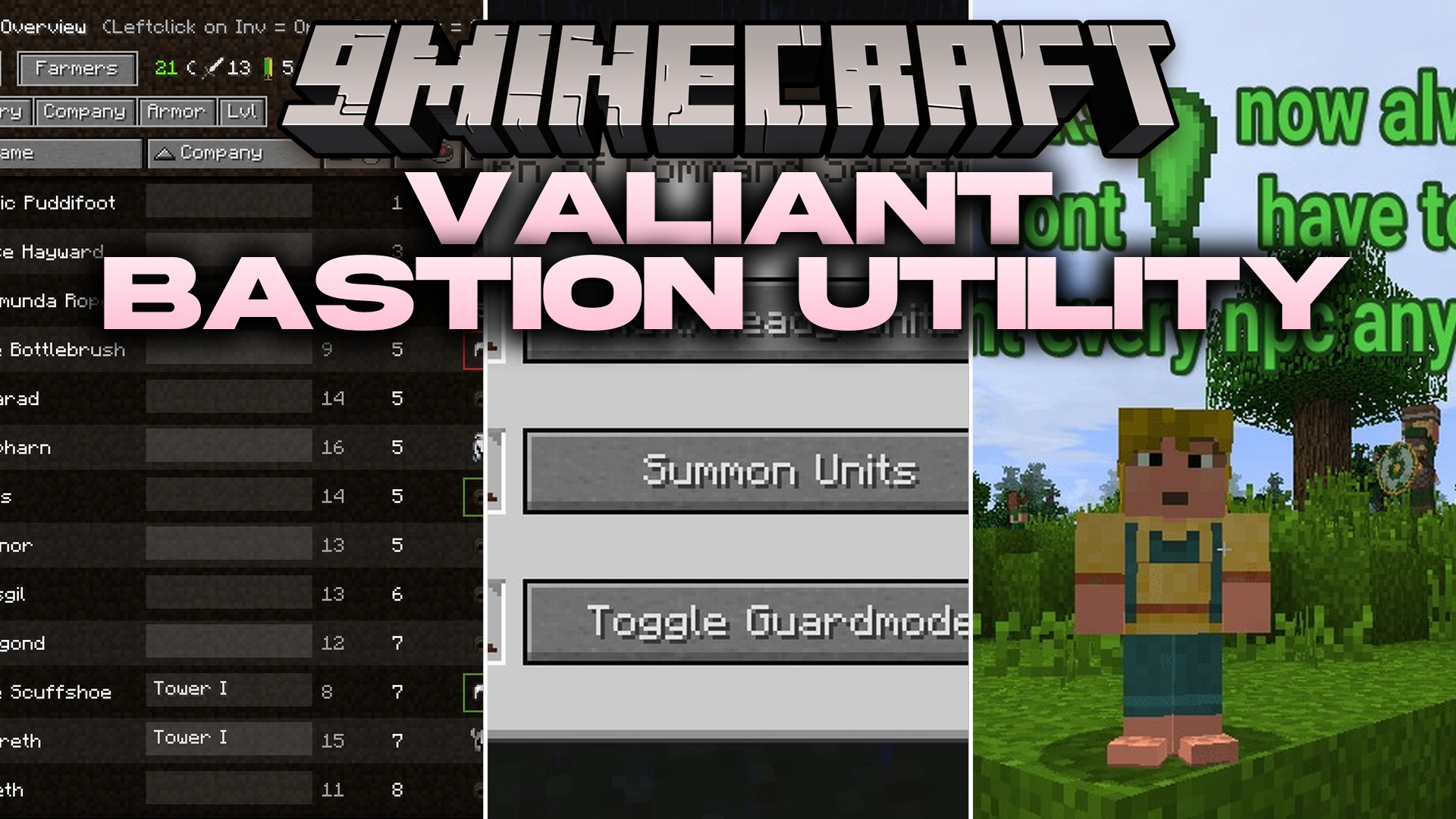 Valiant Bastion Utility Mod (1.7.10) – Command Your Hired Army and Fortify