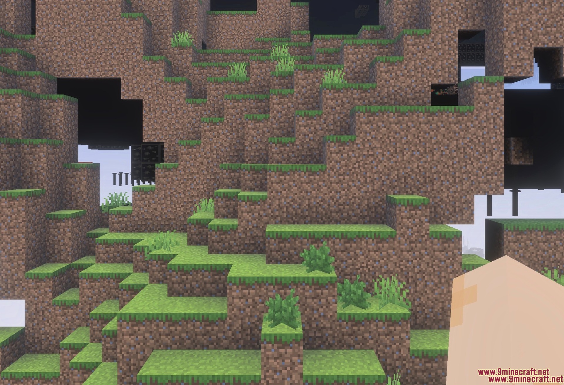 Stone turns transparent so the tunnels show through