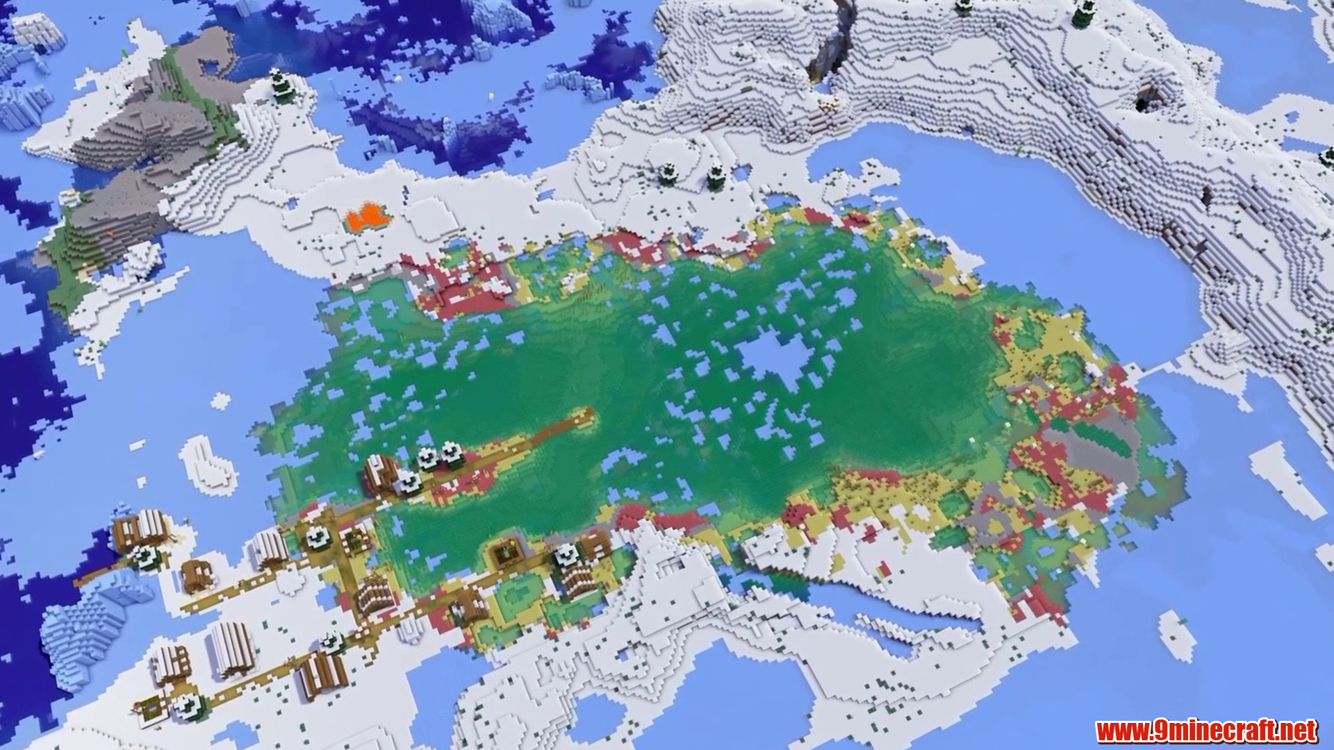 Frozen Sulfur Village - Minecraft seed 2385781902599543918