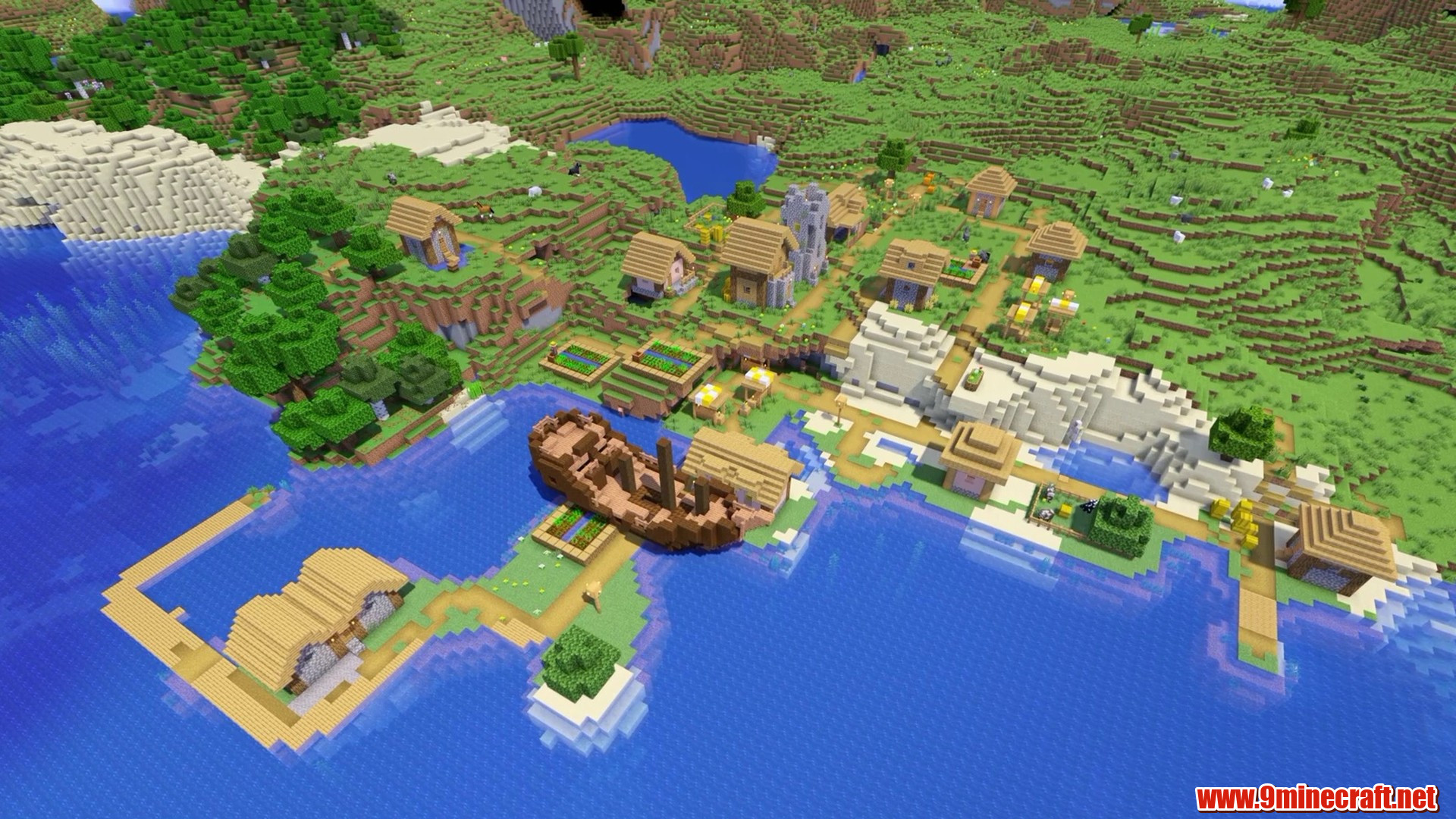 Shipwreck Village - Minecraft seed -2579436686574661535