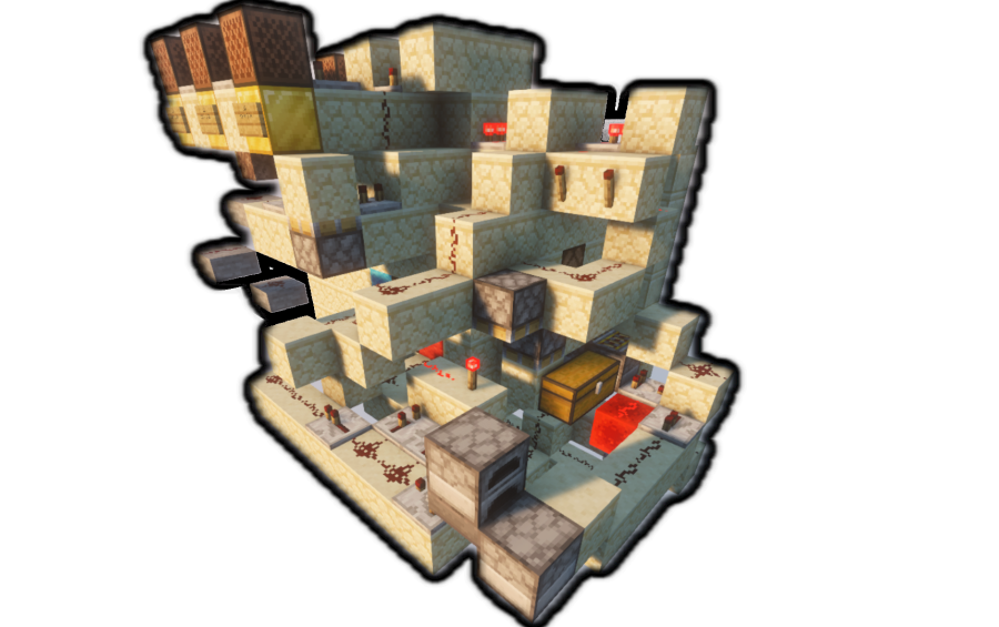 3x Multiplier Slot Minecraft Redstone Casino Machine Schematic Screenshots 2 Detailed redstone circuitry and storage chests for a functional gambling machine