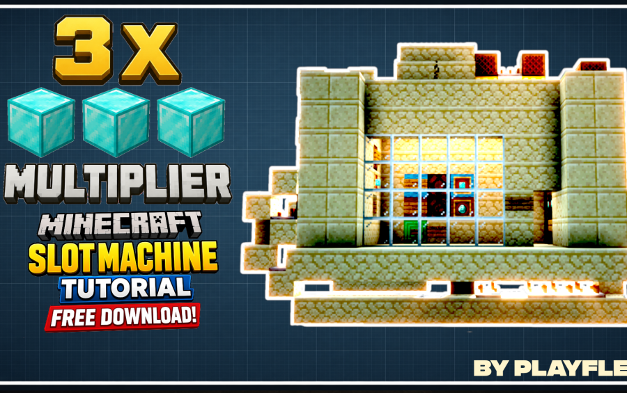 3x Multiplier Slot Minecraft Redstone Casino Machine Schematic Thumbnail