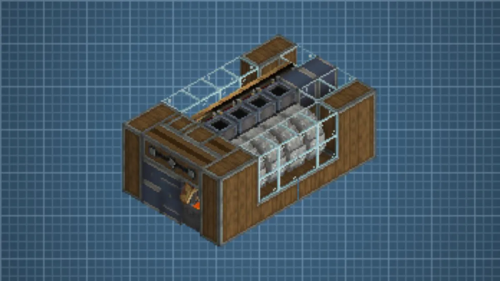 4 Crushing Wheel Crusher Schematic (1.21.x) - Compact Factory Setup for Material Processing