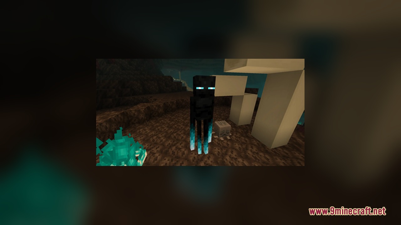 A unique Enderman variant with glowing blue legs in a Soul Sand Valley
