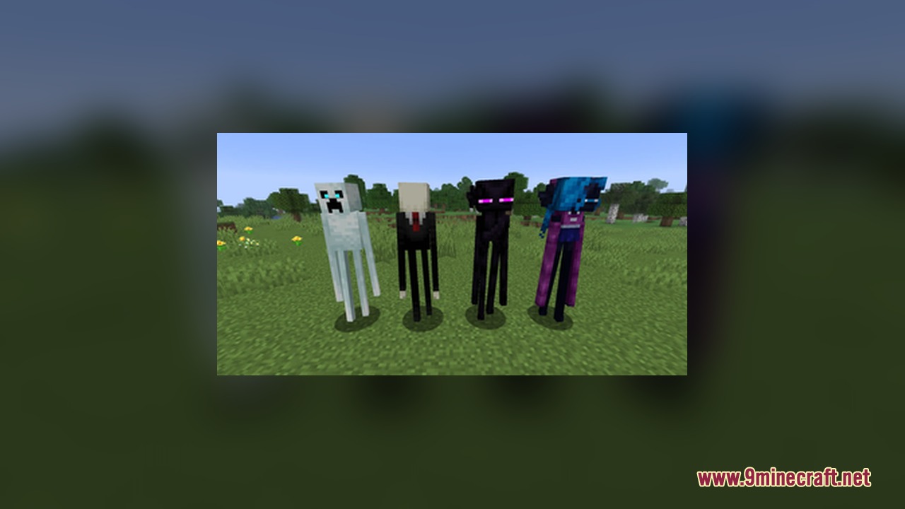 AL Enderman Revamped and Fresh Animations showcases four unique Enderman variants together