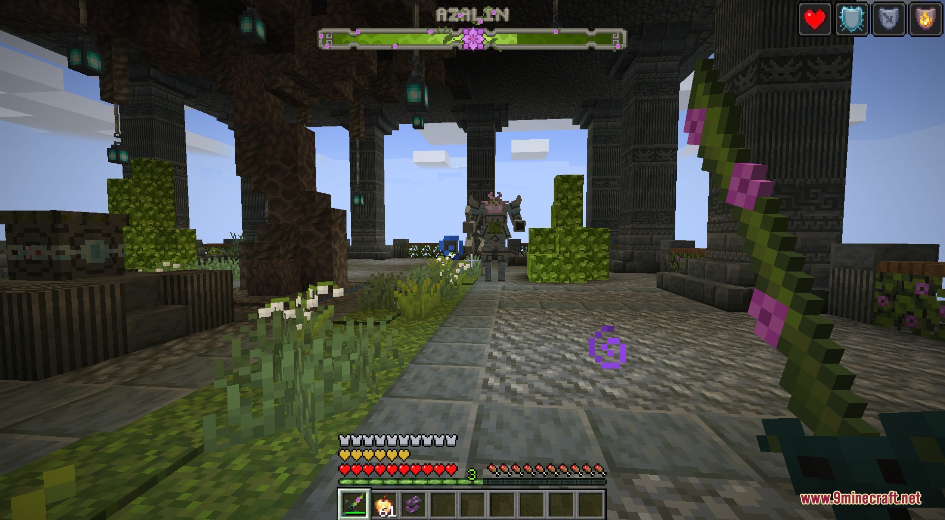 Amphibian Fallen Empire Mod Screenshot 5 Player fighting boss Azalin in the Amphibian Fallen Empire mod stone arena