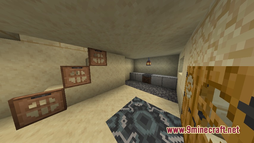 Ancient Trade Routes Mod Screenshot 3 Interior of an Ancient Trade Routes research laboratory with a patterned blue carpet