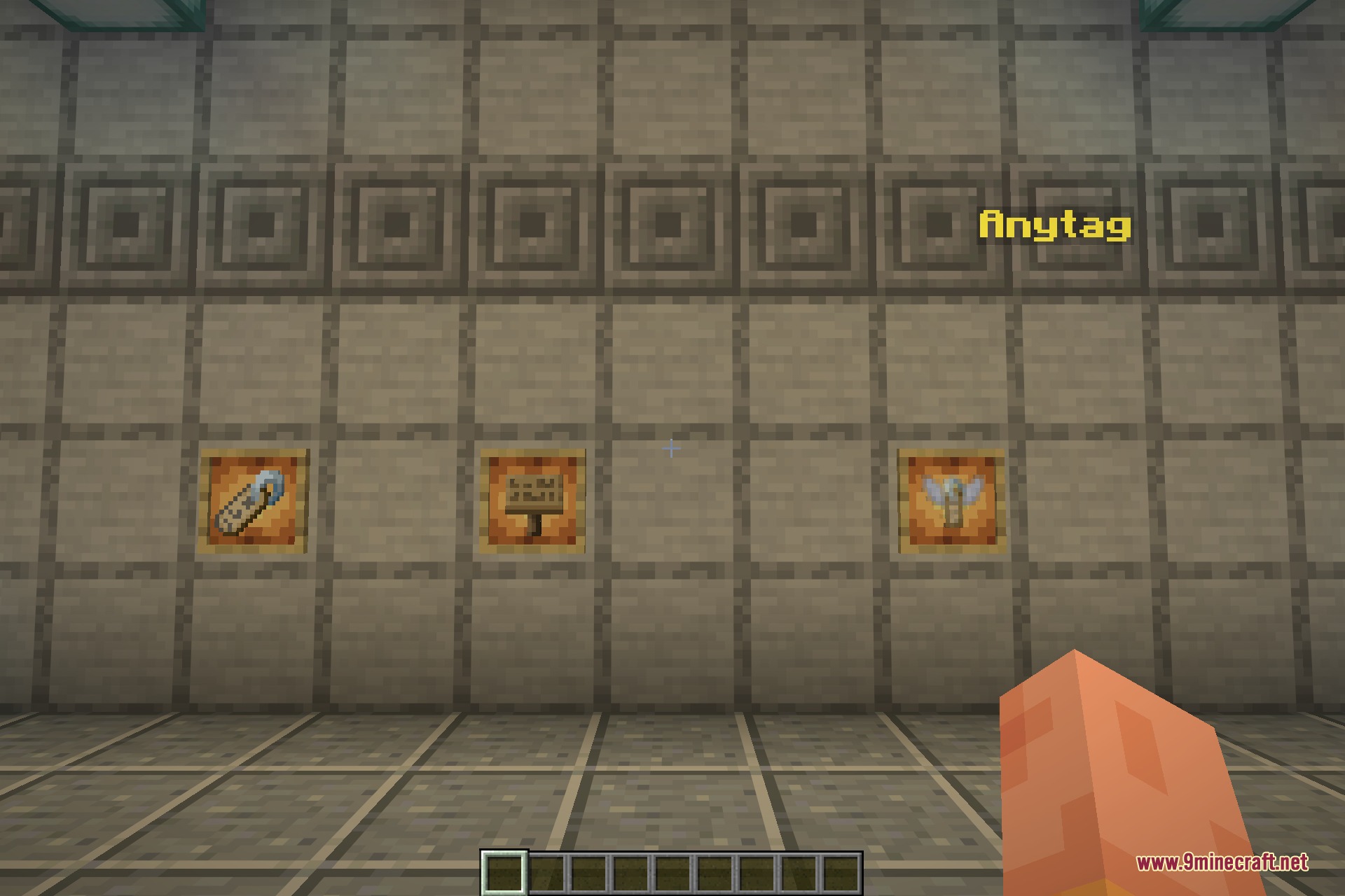 The Anytag item is crafted from a name tag and a sign