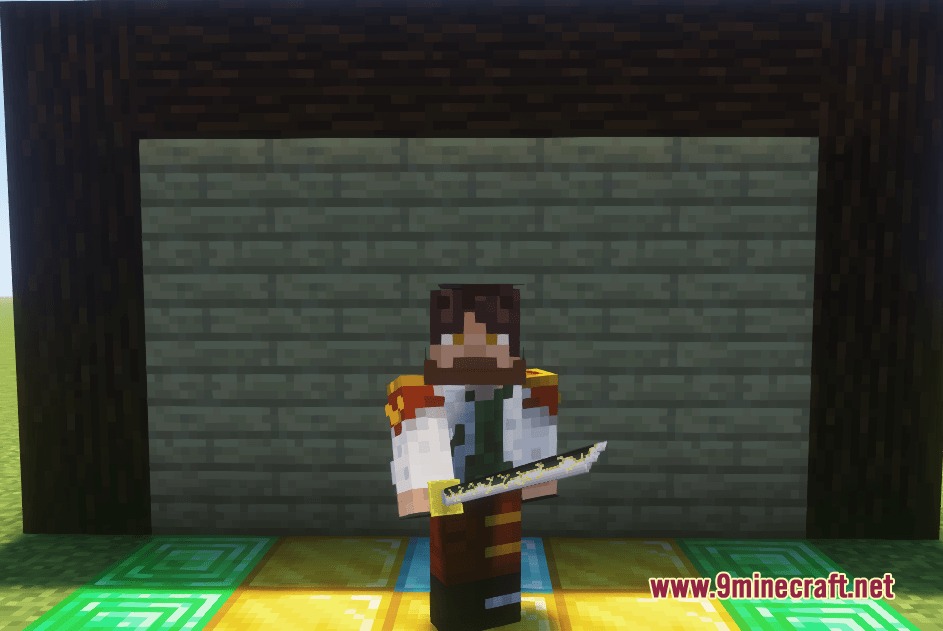 Arcane Arsenal Manifest Mod Screenshot 4 A character showcasing a unique white sword from the Arcane Arsenal Manifest Mod