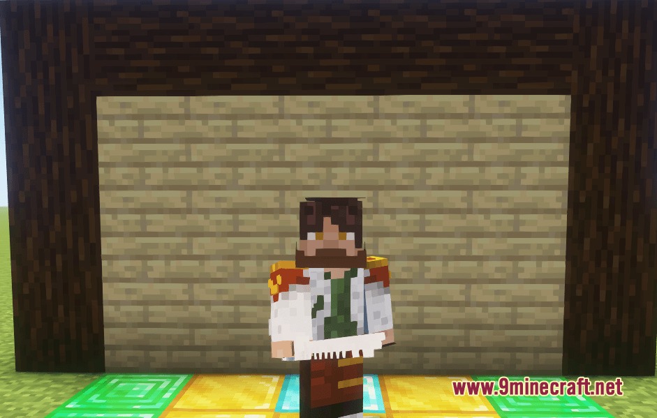 Arcane Arsenal Manifest Mod Screenshot 6 A Minecraft character showcasing a white custom sword from Arcane Arsenal Manifest Mod