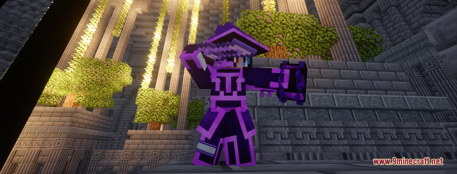 Arcane Cataclysm Unleashed Mod Screenshot 2 A player wearing Dark Metal Battlemage armor prepares to cast a magic spell
