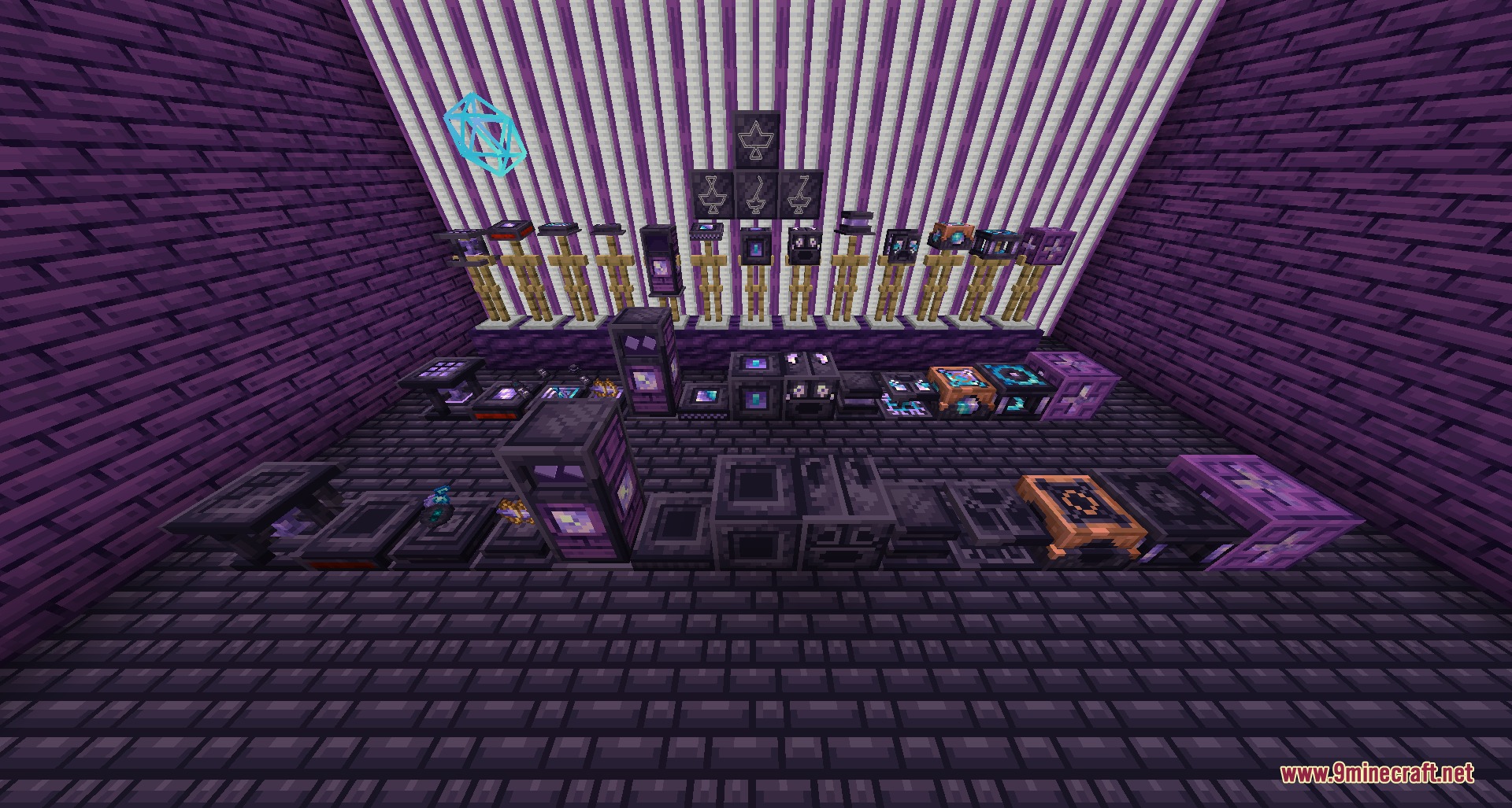 Arcane Glyph Masonry Mod Screenshot 1 A display of various magical blocks and items from Arcane Glyph Masonry