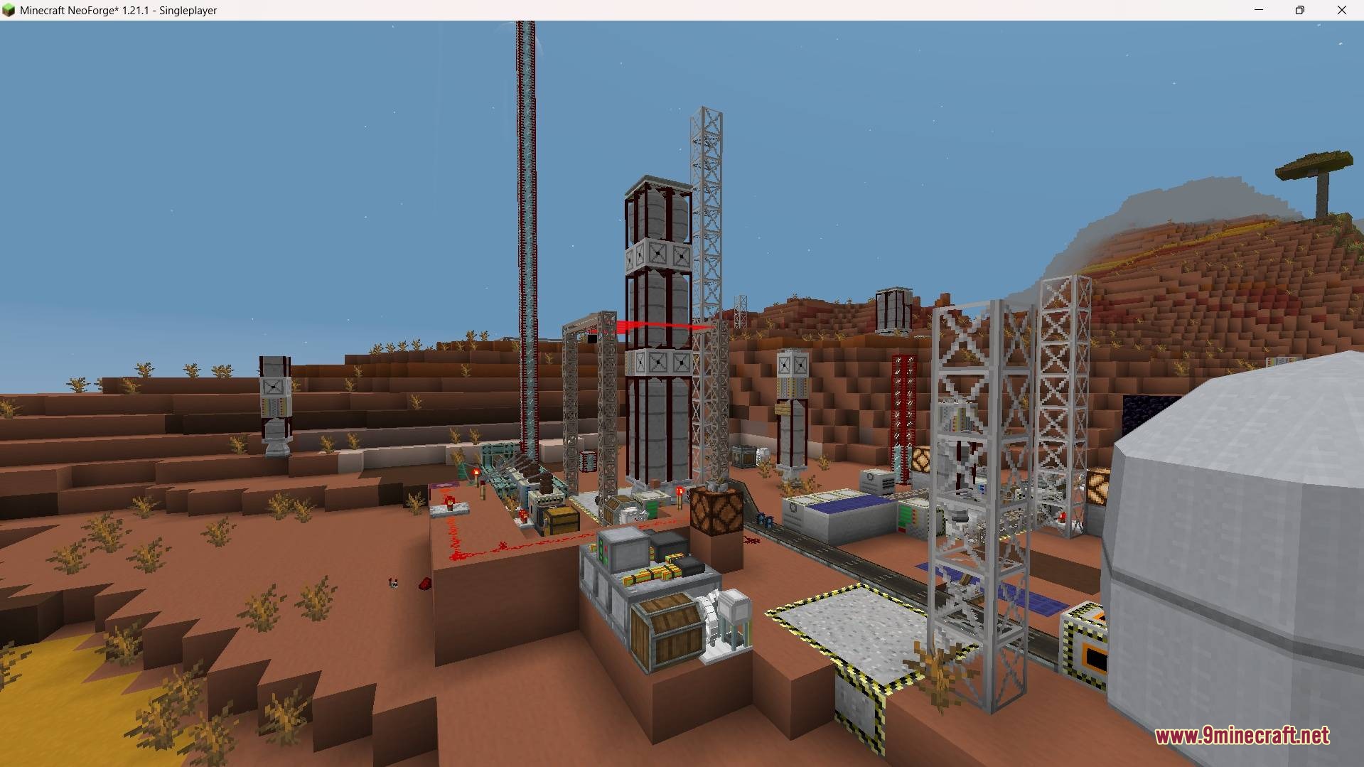 Astral Horizon Engine Mod Screenshot 2 A ground base with complex machinery and towers on a desert planet