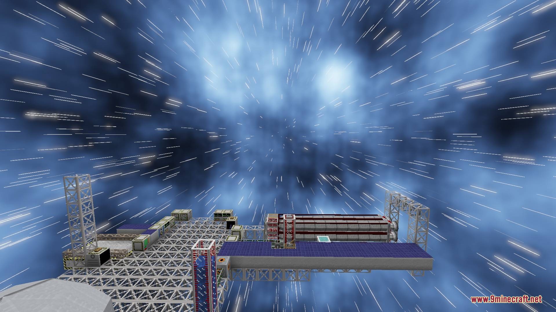 Astral Horizon Engine Mod Screenshot 4 Modular space station traveling through space using the Astral Horizon Engine Mod
