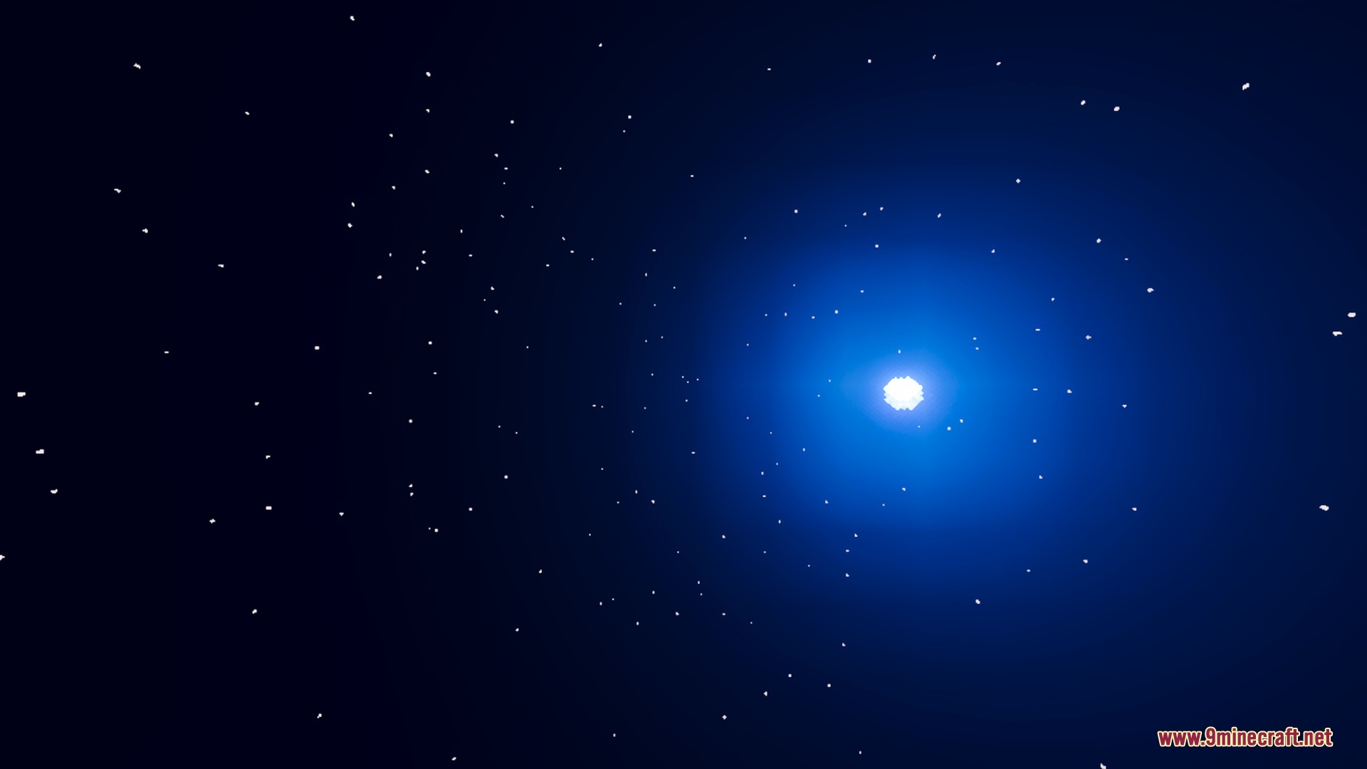 Soft blue moonlight and stars fill the dark night sky in Minecraft