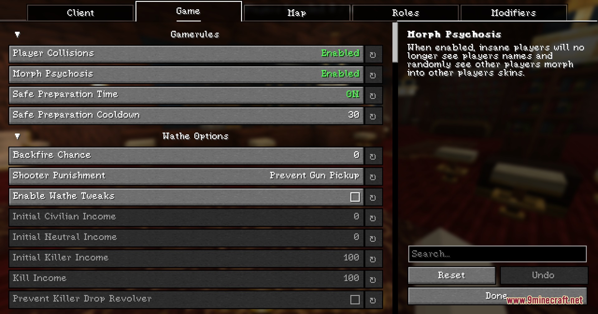 Settings menu for the Avian Transit Matrix mod showing various game rules