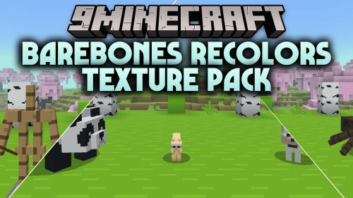 BareBones Recolors Texture Pack (26.x) - Trailer-Style Flat Textures for Bedrock