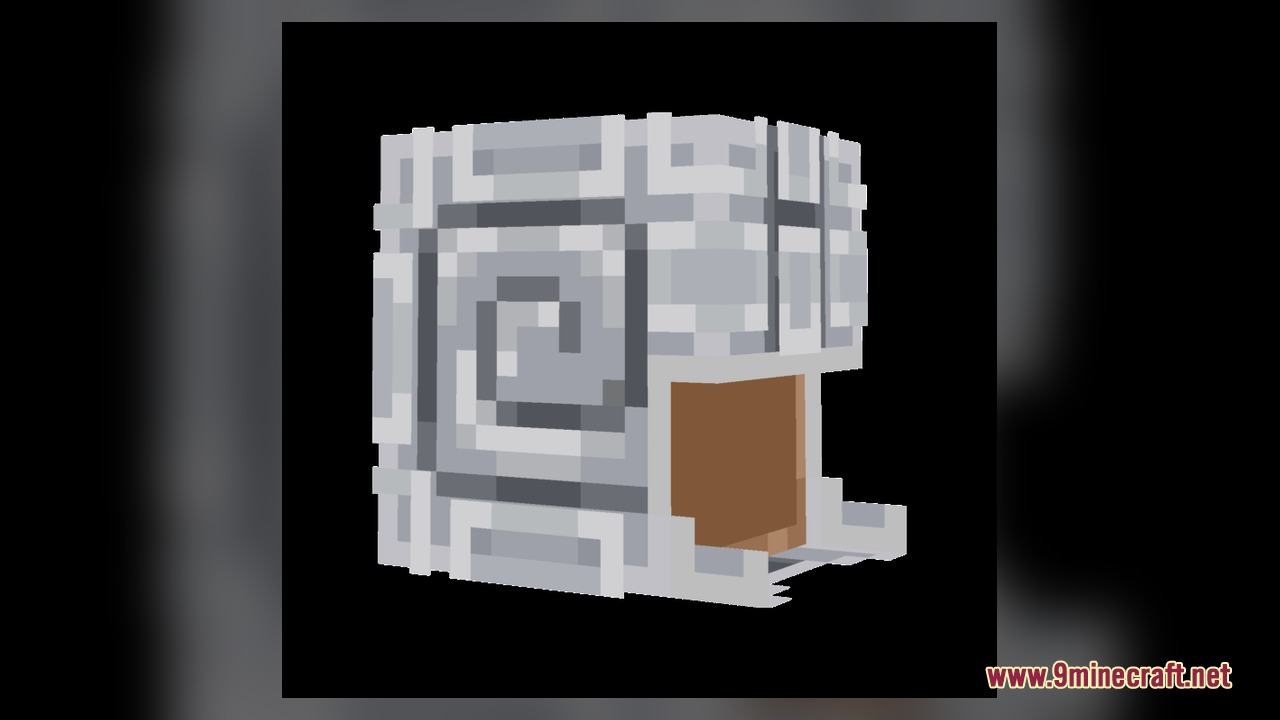 Detailed close up of a white nautilus shell armor model