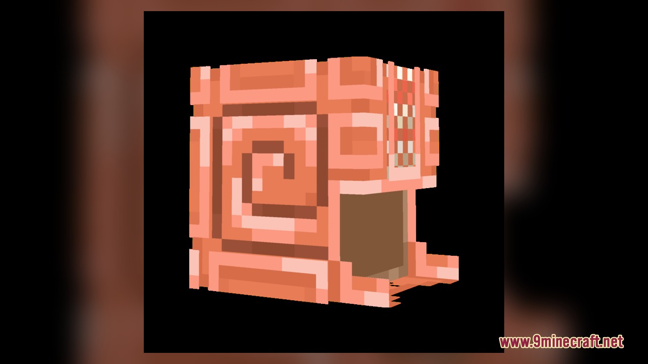 A copper nautilus shell helmet from the Better Nautilus Armor resource pack