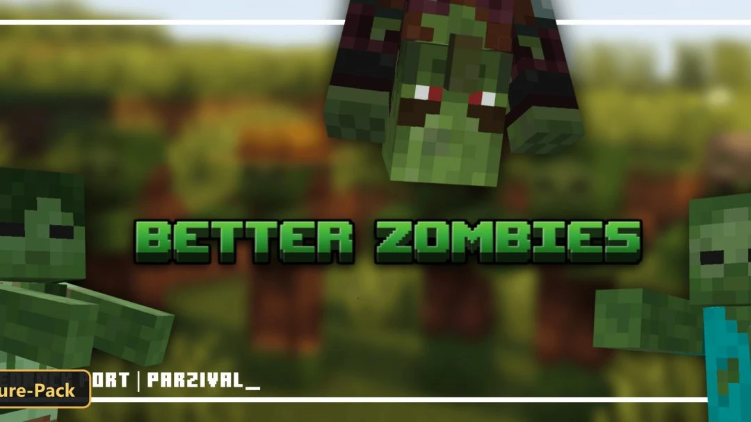 three zombies in a sunny, blurry forest