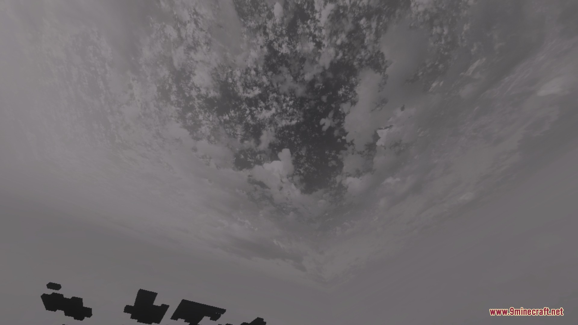 Detailed white clouds fill the dark grey sky for a fresh look