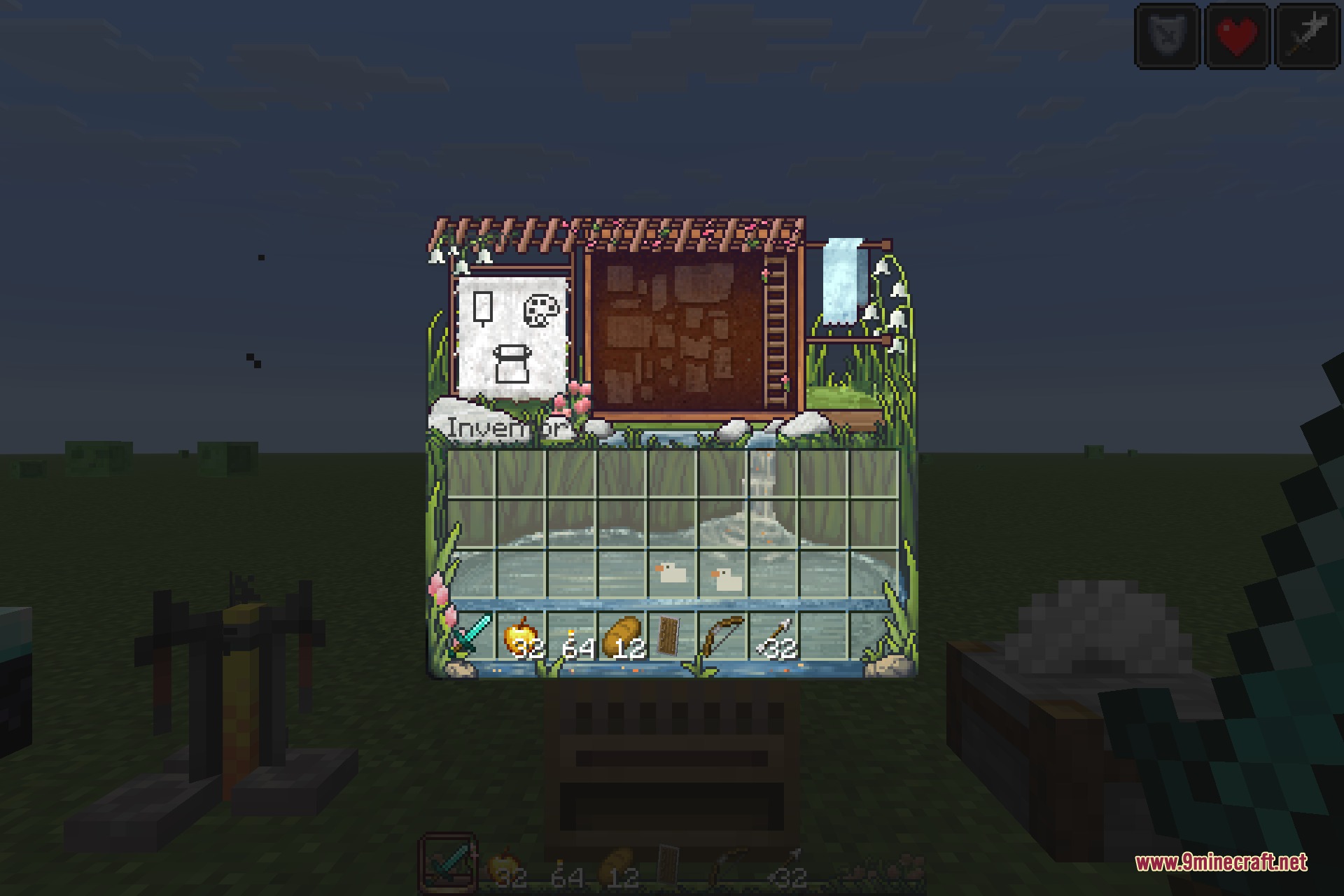 The loom screen with its own workshop scene