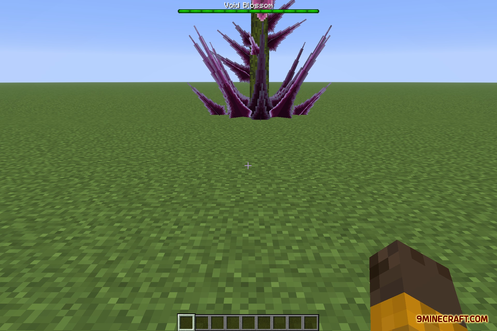Bosses of Mass Destruction 9minecraft Mod Screenshot 6 A massive purple thorned flower boss known as the Void Blossom looms