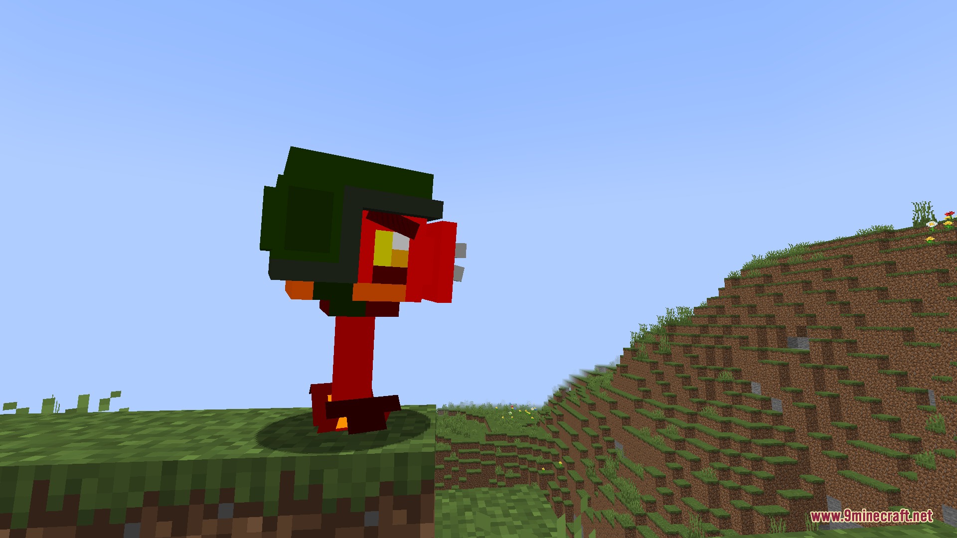 Botanical Siege Mastery Mod Screenshot 8 Red plant mob with a green helmet stands on a grassy cliff